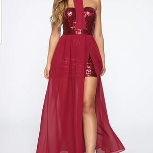 A Special Night Maxi Dress - Burgundy